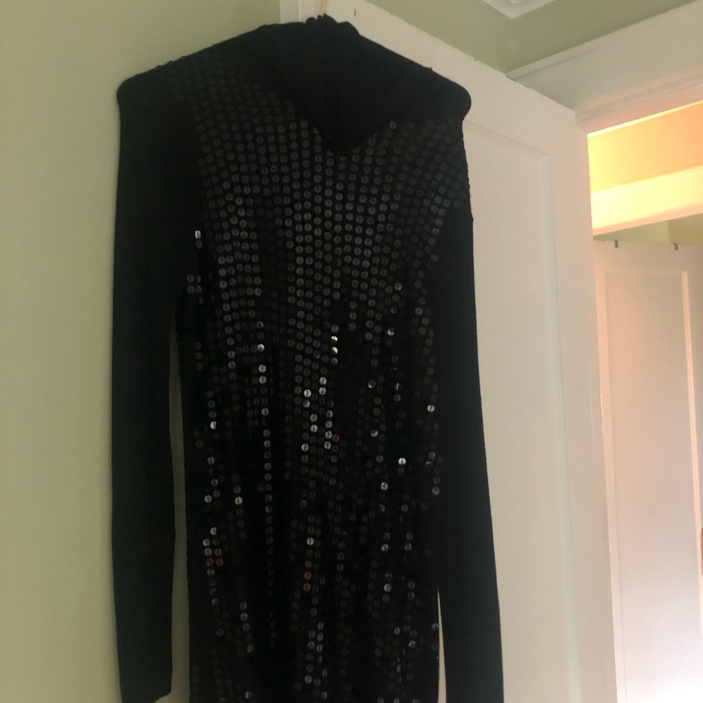 Alice & Olivia Black Sequin Dress Size M